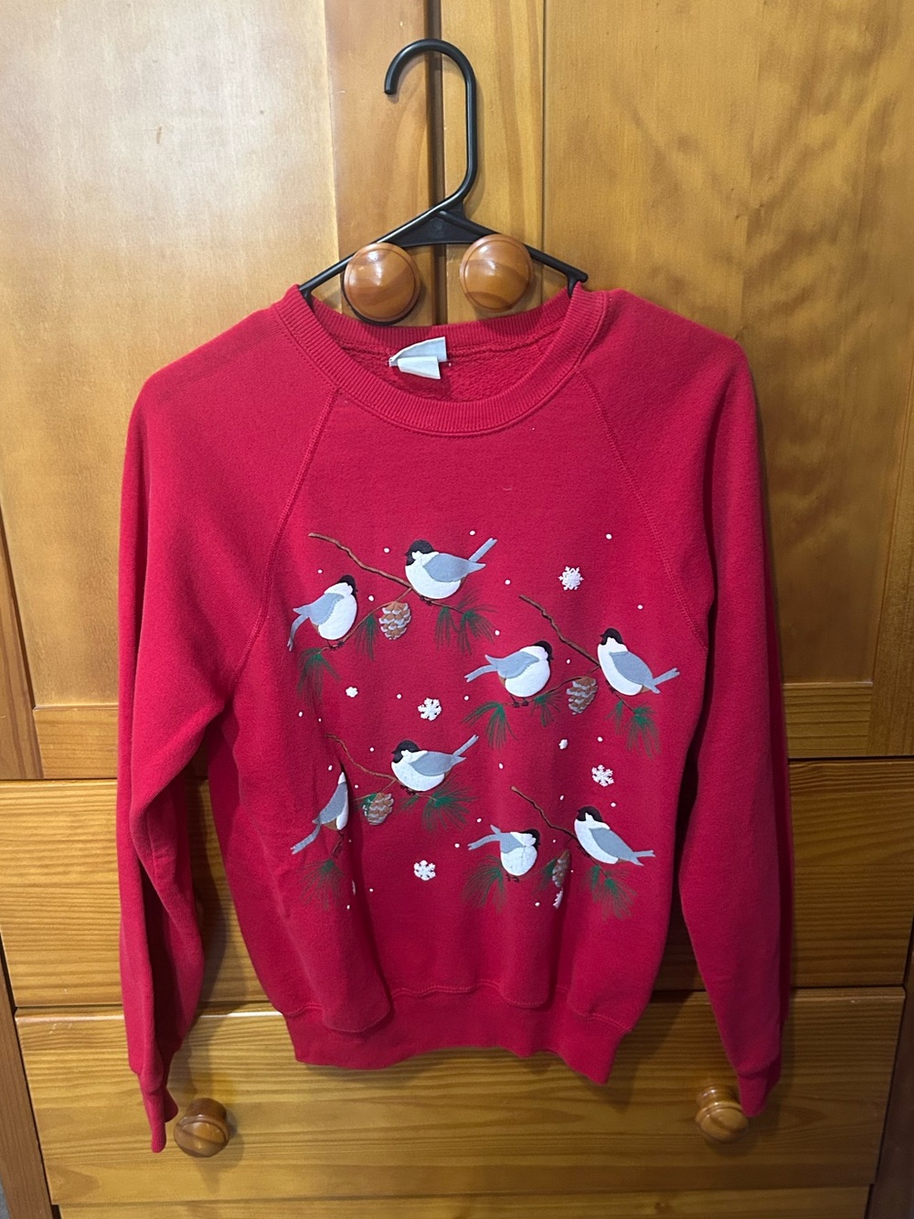 Red Women’s Holiday Bird Crewneck Sweater